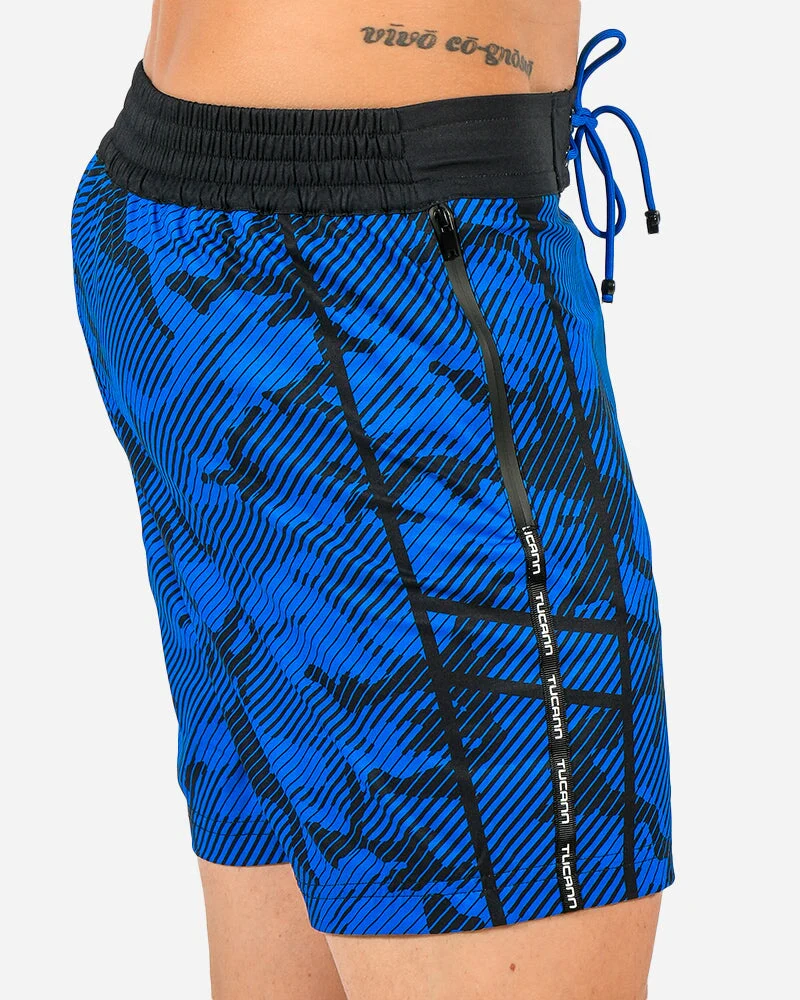 Striped Camo Blue - 5 Inch Swim Shorts - Image 13
