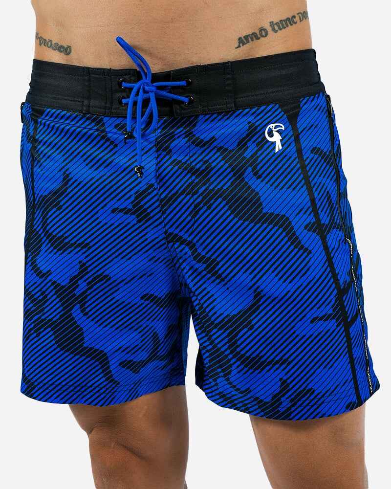 Striped Camo Blue - 5 Inch Swim Shorts - Image 14