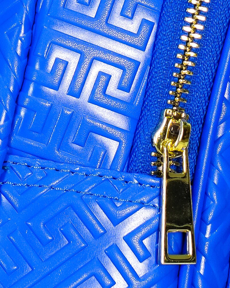 Blue Leather Messenger Bag - Image 3