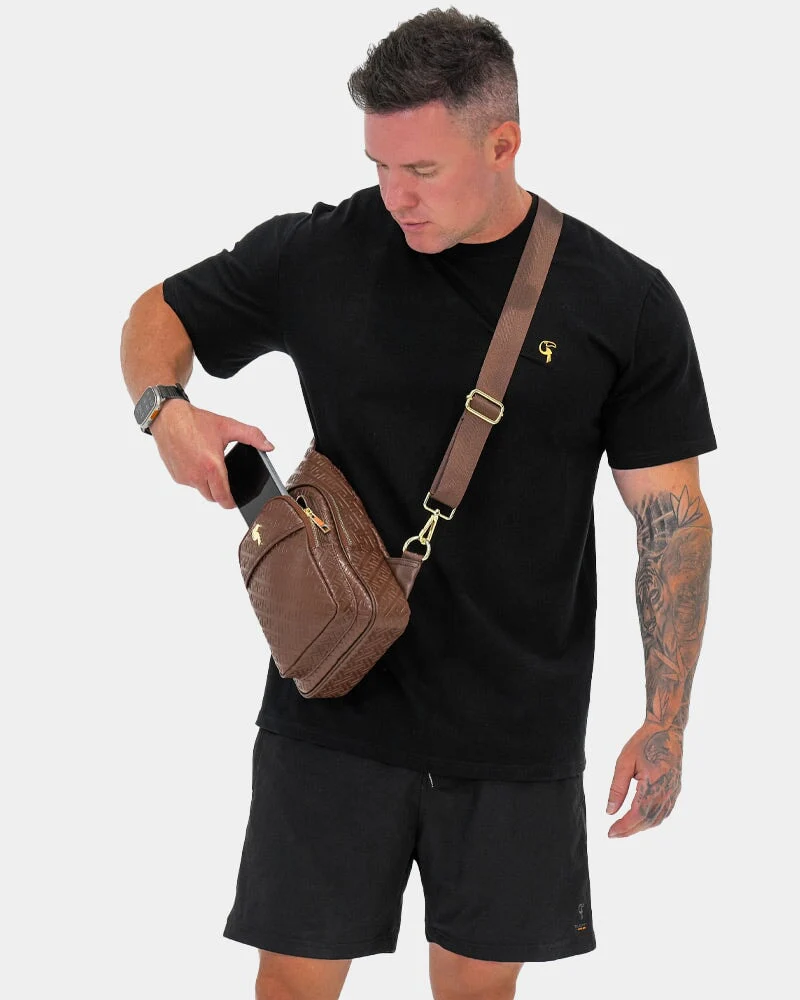 Brown Leather Messenger Bag - Image 3