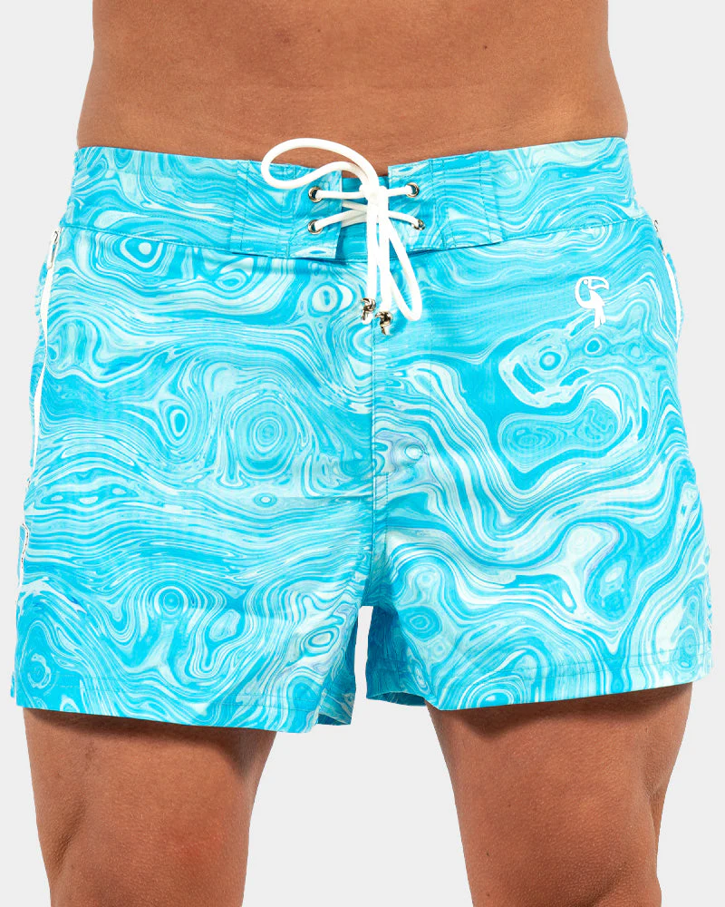 Blue Swirl - 3 Inch Swim Trunks - Image 3