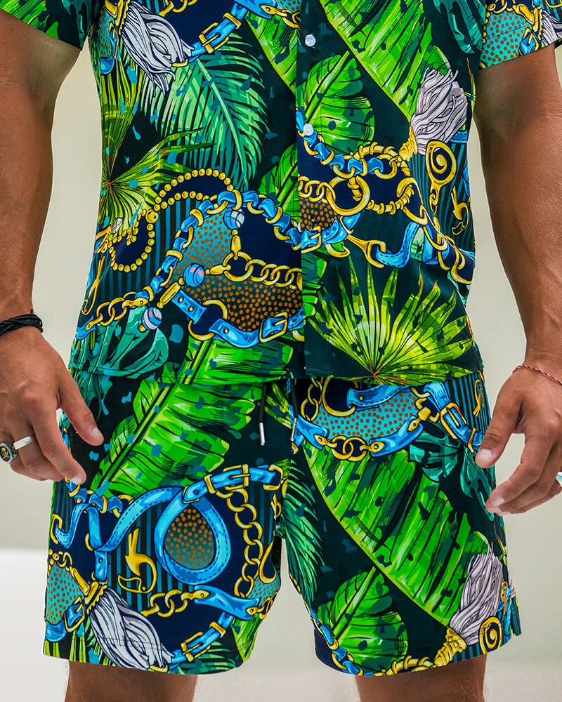 Luxe Set - Emerald Jungle - Resort Shorts - Image 3