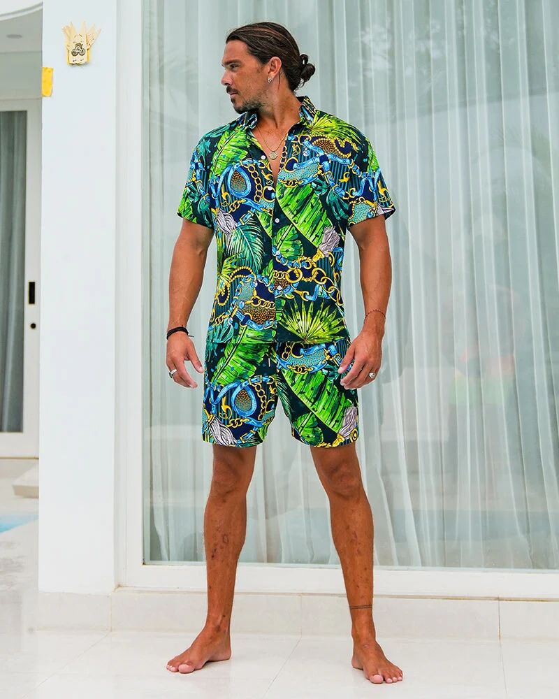 Luxe Set - Emerald Jungle - Resort Shorts - Image 4