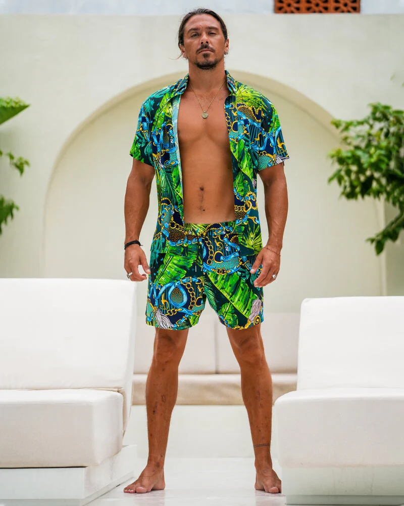 Luxe Set - Emerald Jungle - Resort Shorts - Image 6