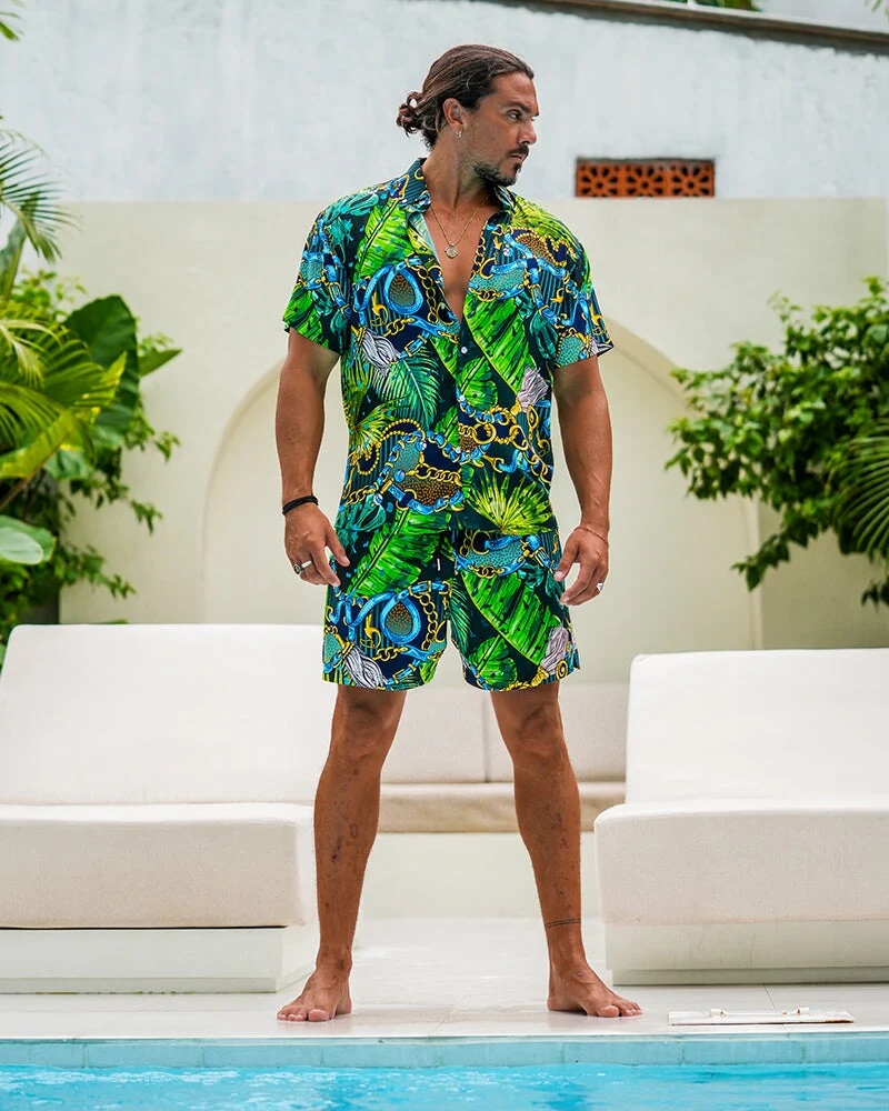 Luxe Set - Emerald Jungle - Resort Shorts - Image 8