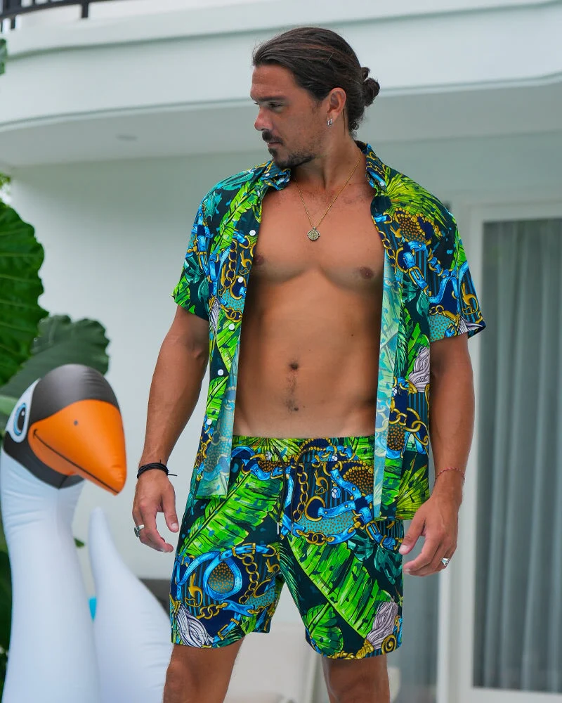 Luxe Set - Emerald Jungle - Resort Shorts - Image 9