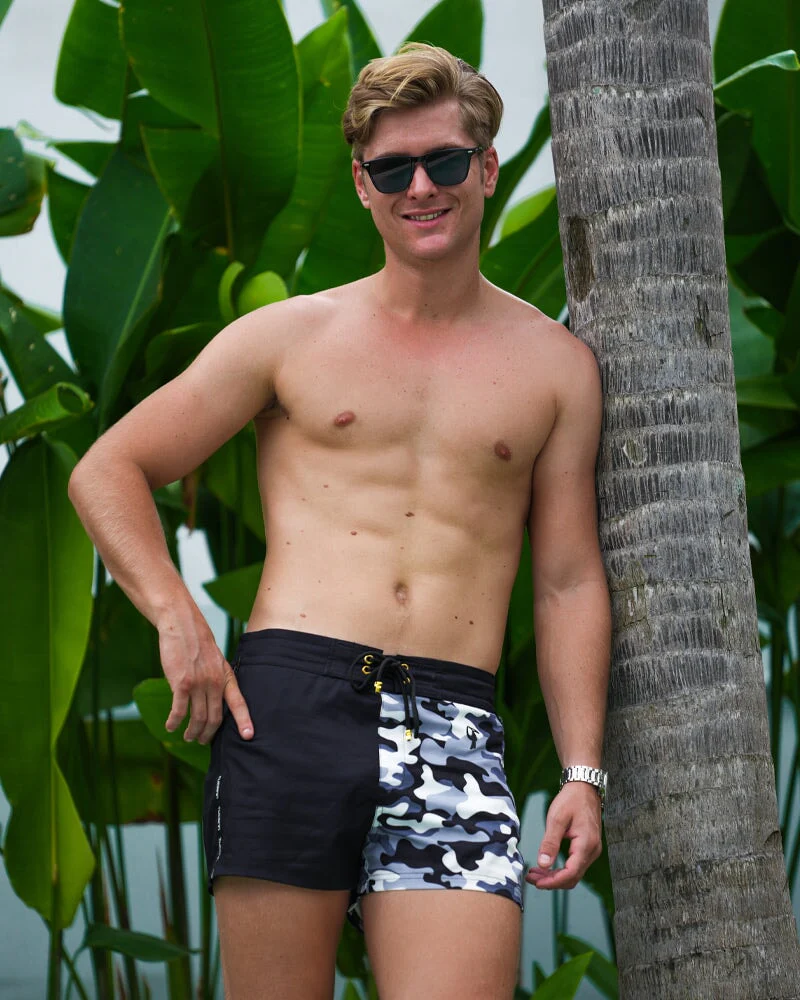 Split Camo Black - 3 Inch Swim Shorts - Image 3