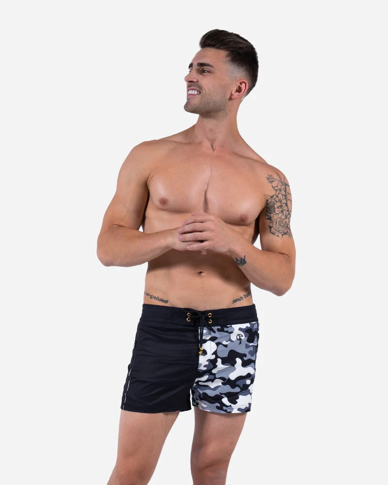 Split Camo Black - 3 Inch Swim Shorts - Image 9