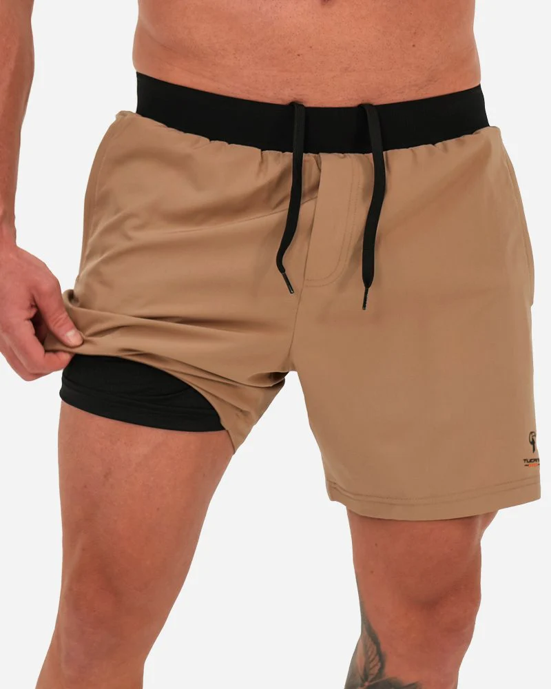Hybrid Active Shorts - Tan - Image 4