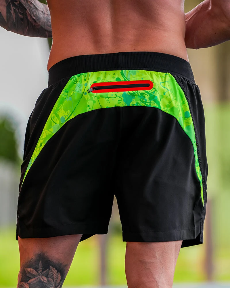 Hybrid Active Shorts Splatter - Fluro 5 Inch - Image 4