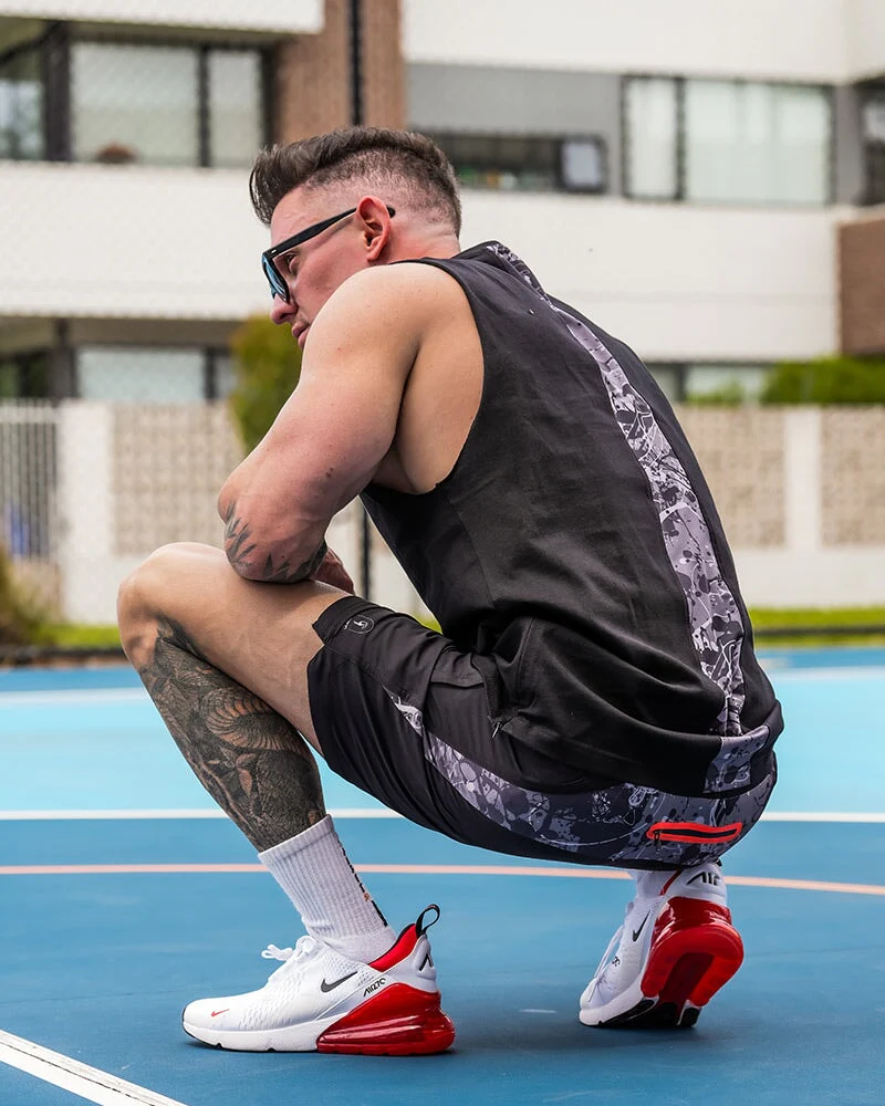 Hybrid Active Shorts Splatter - Grey 5 Inch - Image 3