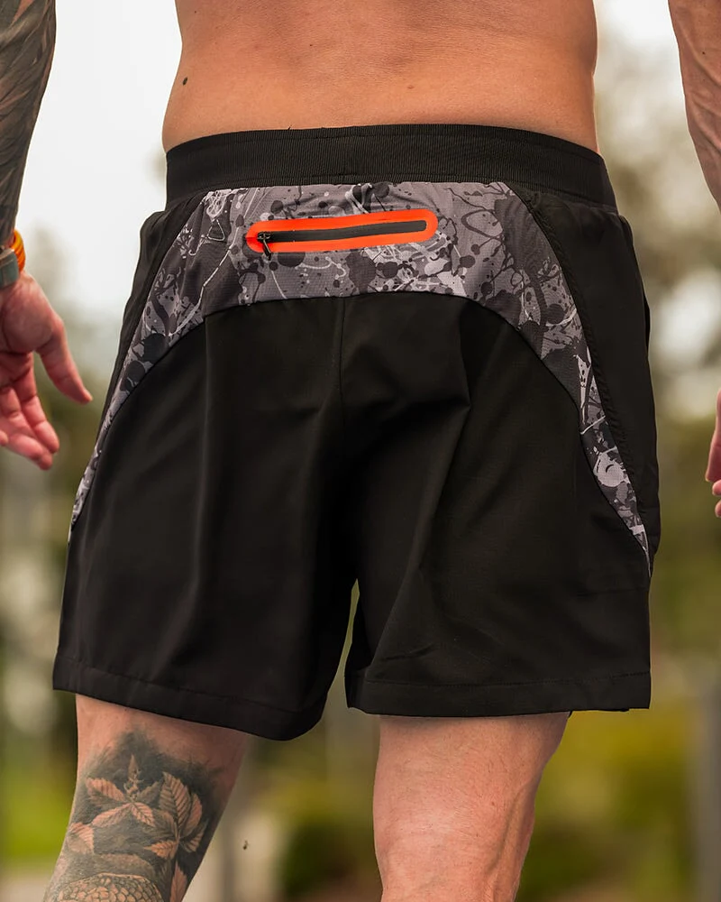 Hybrid Active Shorts Splatter - Grey 5 Inch - Image 4