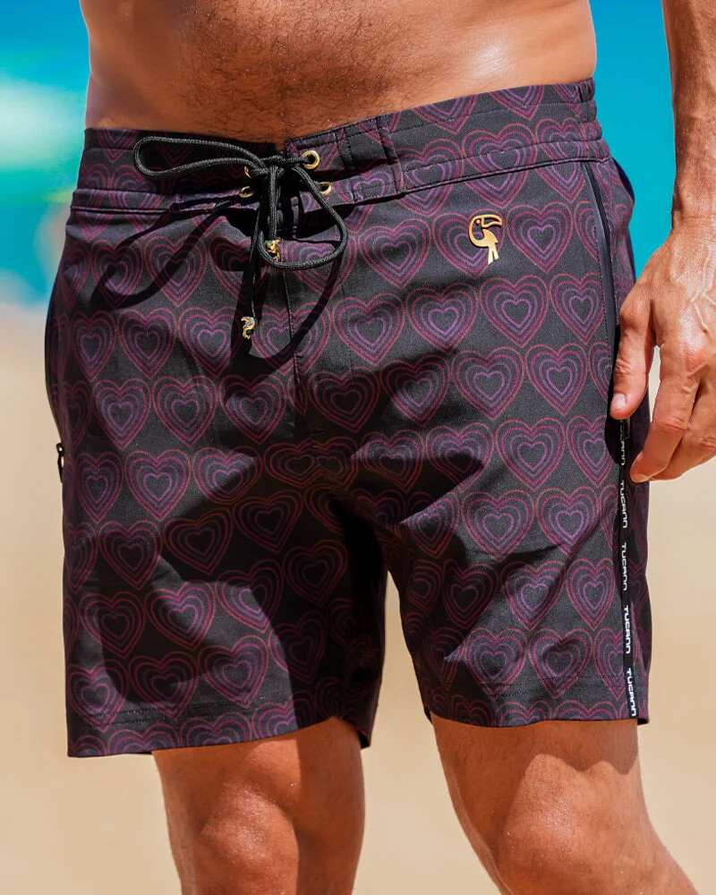 Lovestruck Swim Trunks - Noir - 5"