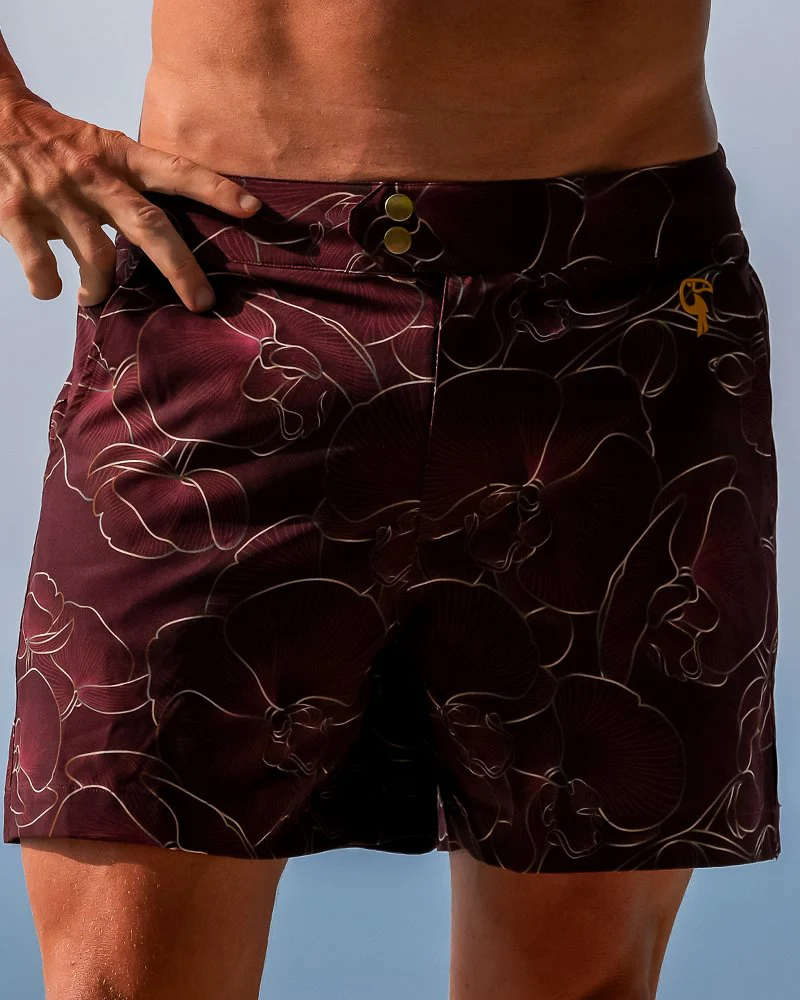 Luxe Orchid  Shorts - Merlot