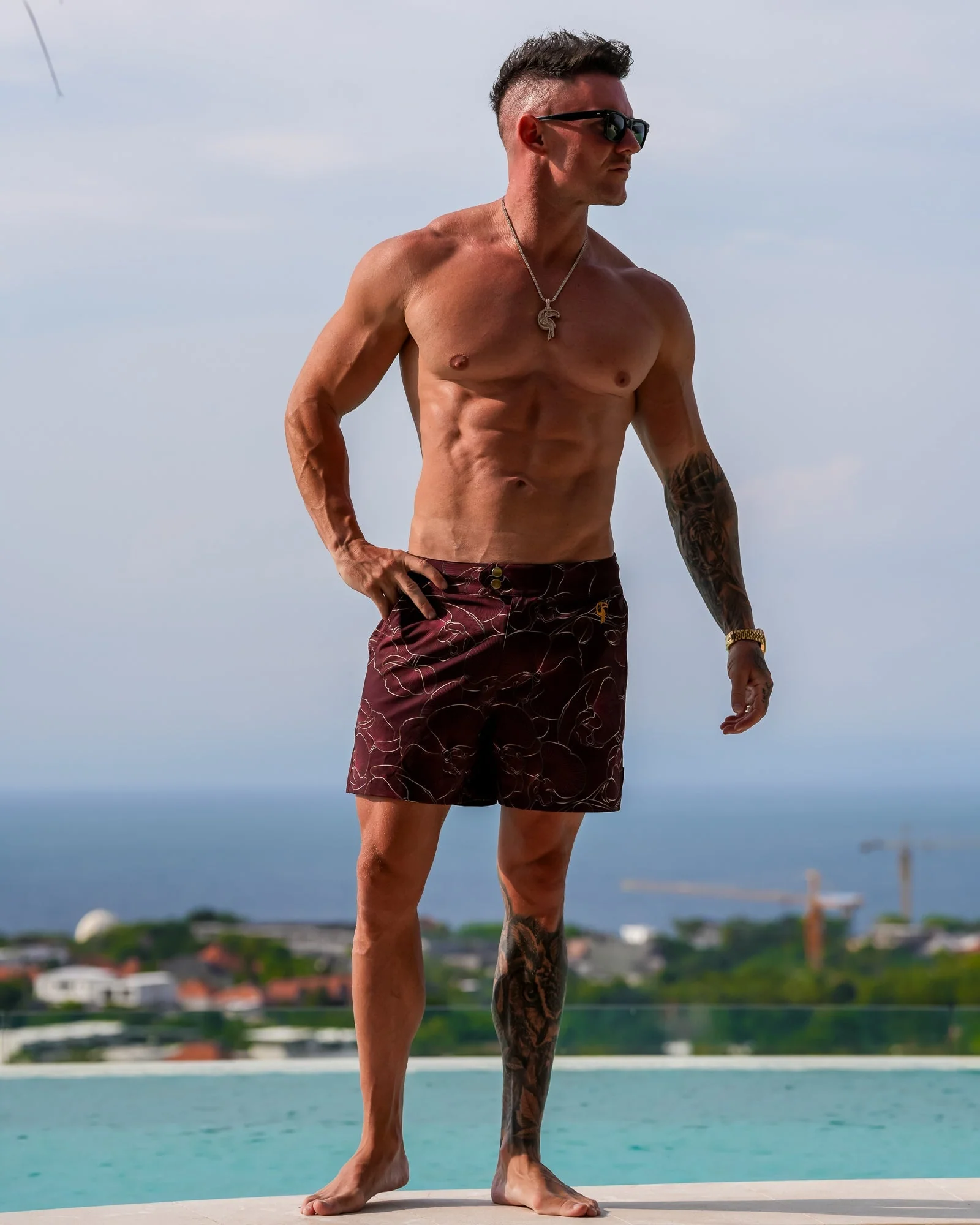 Luxe Orchid  Shorts - Merlot - Image 7