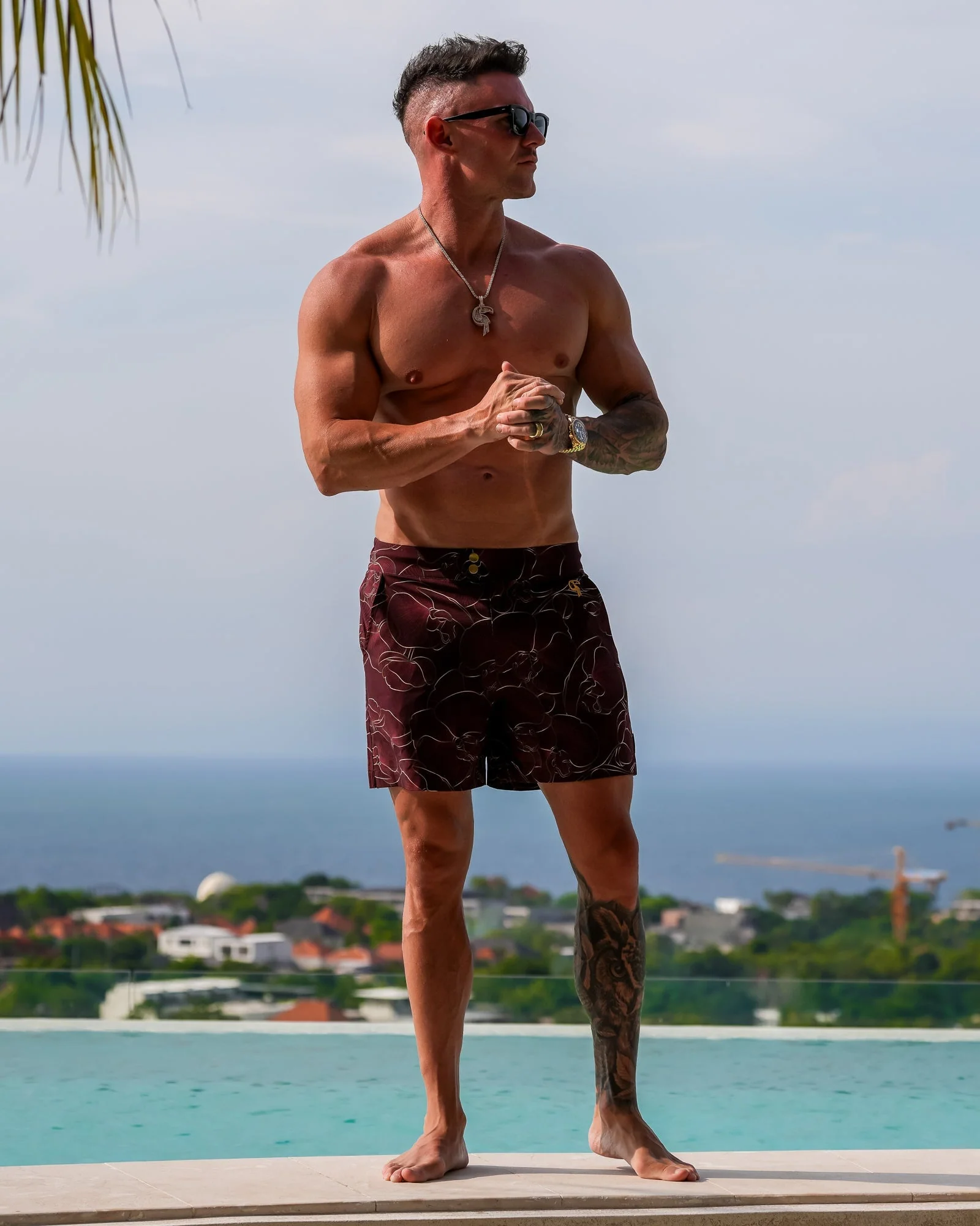 Luxe Orchid  Shorts - Merlot - Image 9