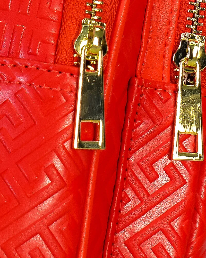 Red Leather Messenger Bag - Image 5