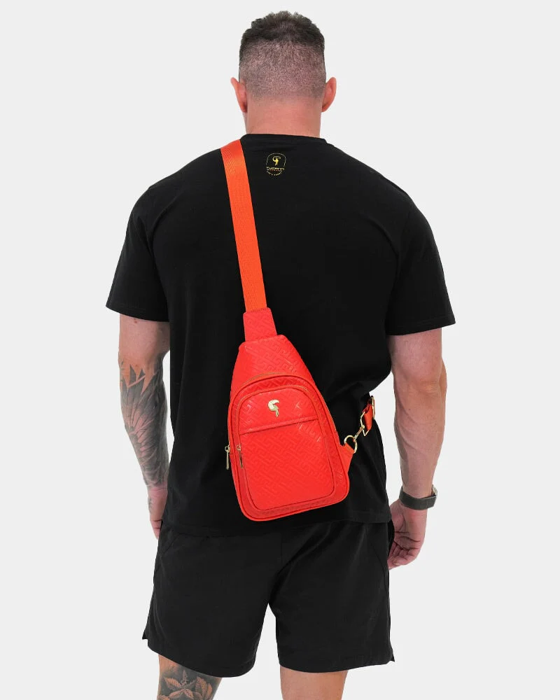 Red Leather Messenger Bag - Image 7