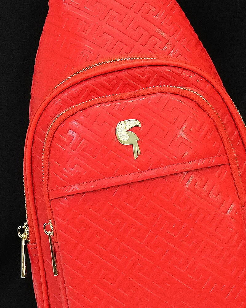 Red Leather Messenger Bag - Image 8