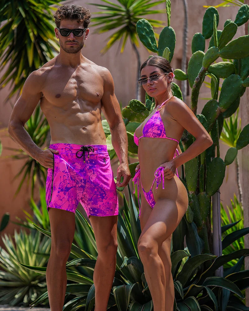 Splatter Pink Bikini Top - Image 3