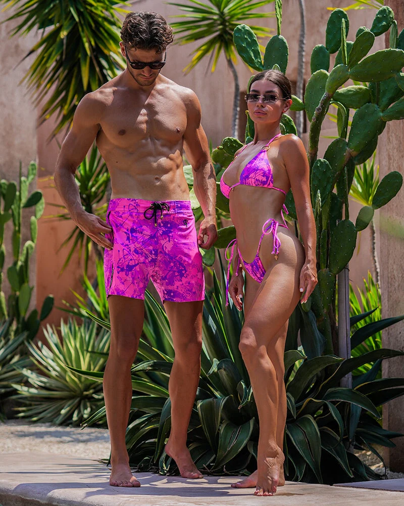 Splatter Pink Bikini Top - Image 4