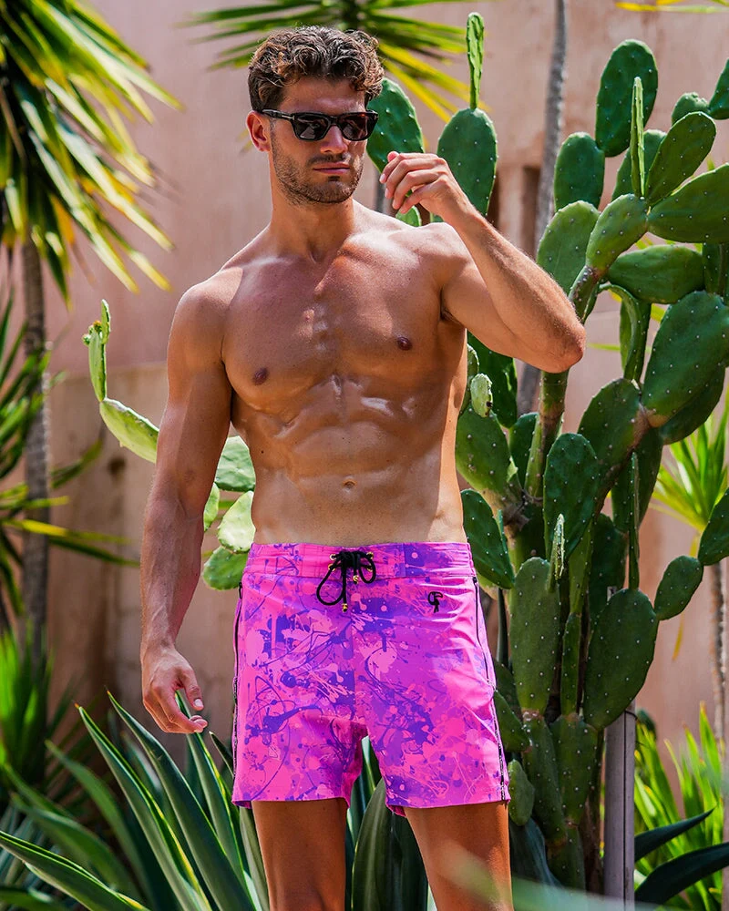 Splatter Swim Shorts Purple - 5" - Image 12