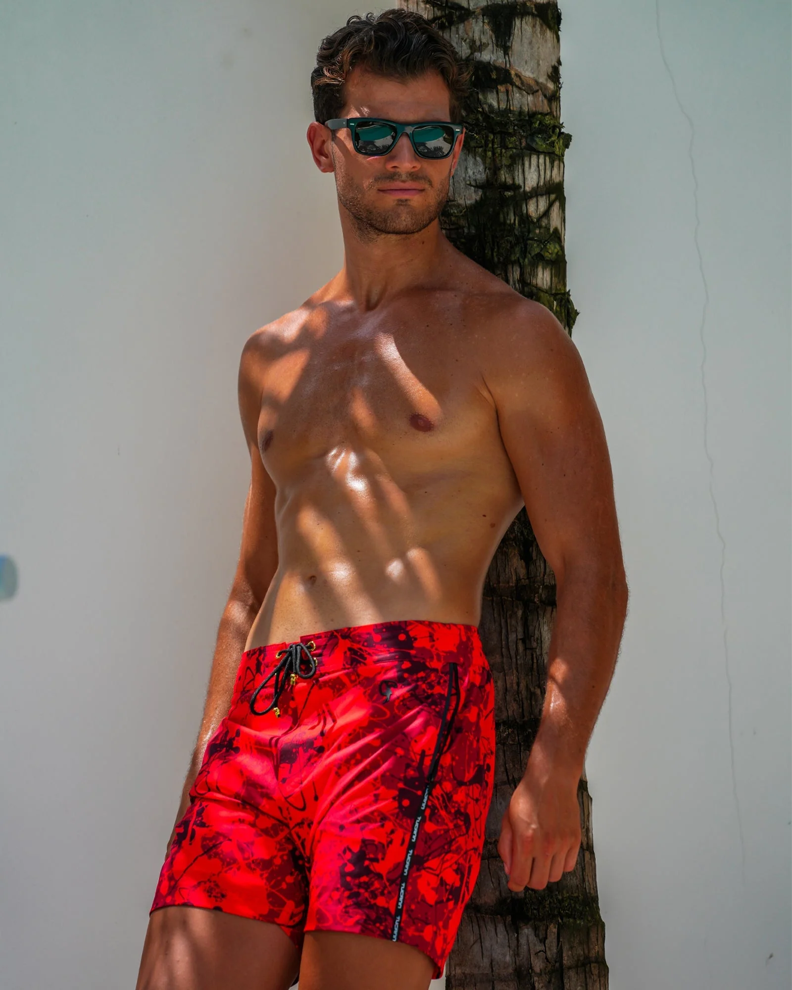 Splatter Swim Shorts Red - 5" - Image 2
