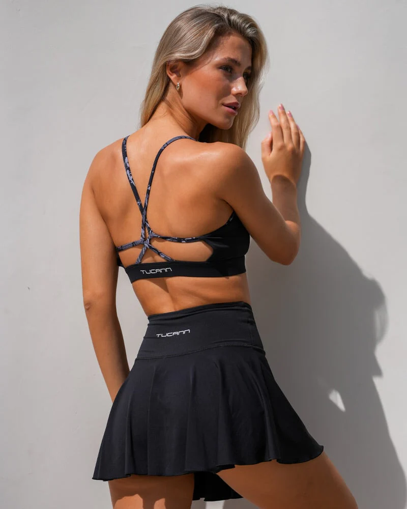 Splatter Black Sports Bra - Image 3